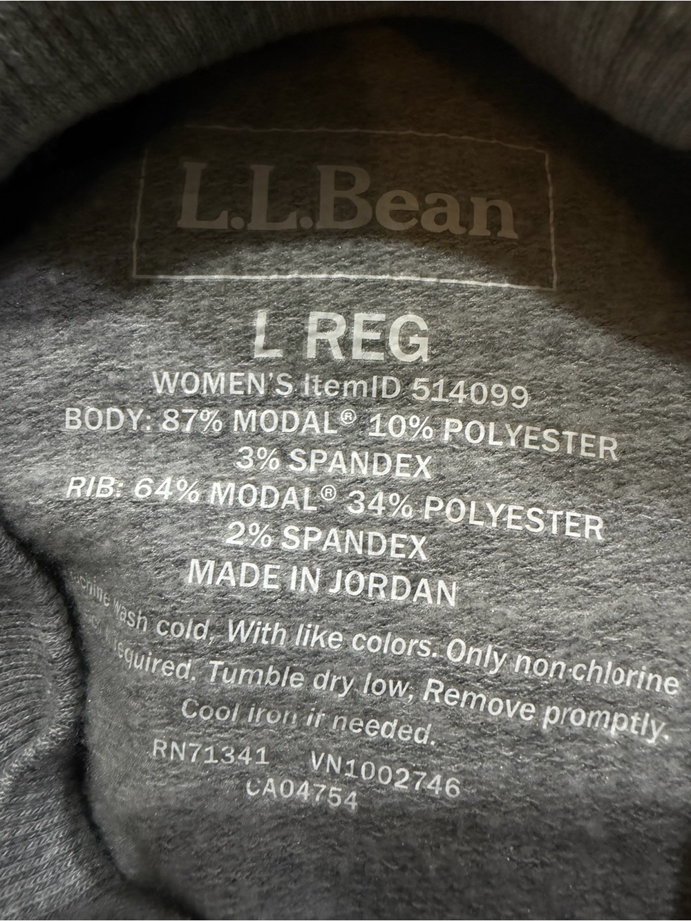 Womens L.L. Bean Softflex Mock Neck Tunic Pullover Gray Large - Picture 10 of 10